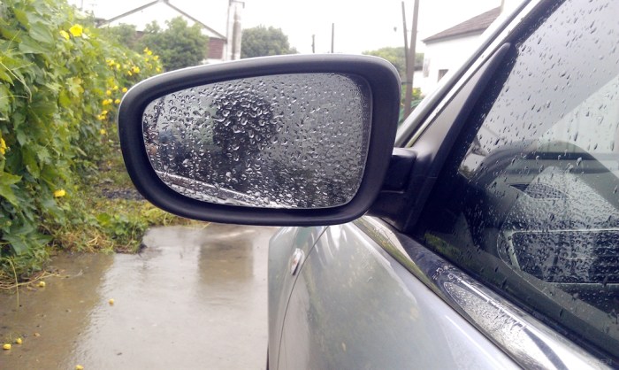 10,再来一张雨中芙蓉.边后视镜挂满了雨珠,很有感觉!