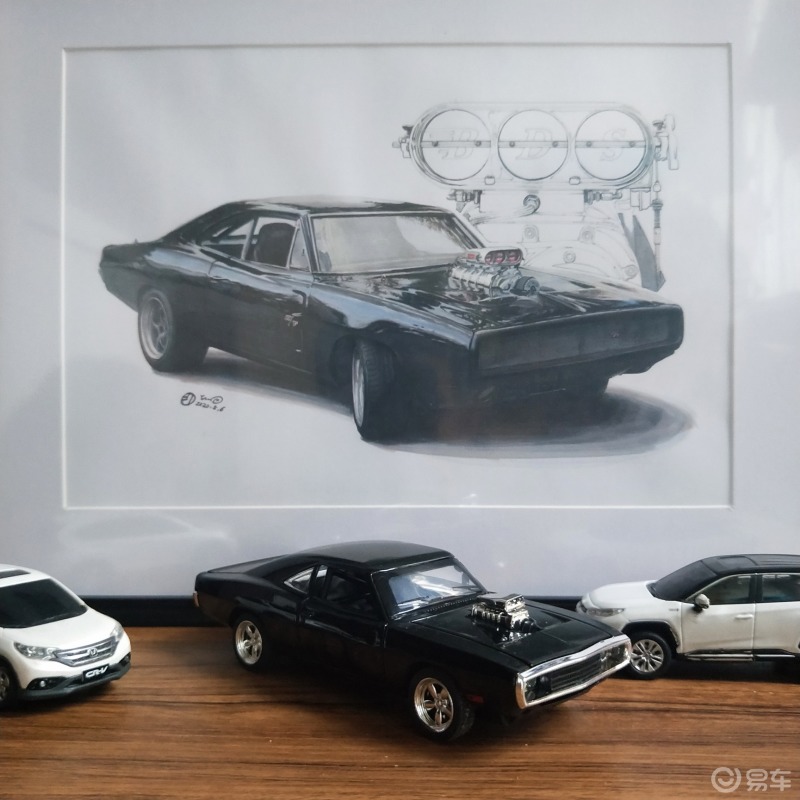 汽车手绘#《速激6》范叔的道奇charger !