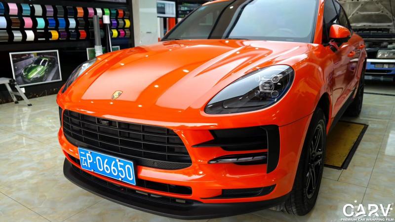 carv卡孚保时捷macan原厂色熔岩橙