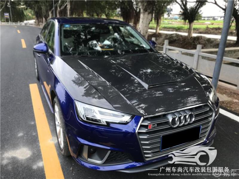 新款奥迪A4L改装碳纤维机盖17-19B9 RS4开孔引擎盖 大包围S4中网_奥迪A4L社区_易车社区