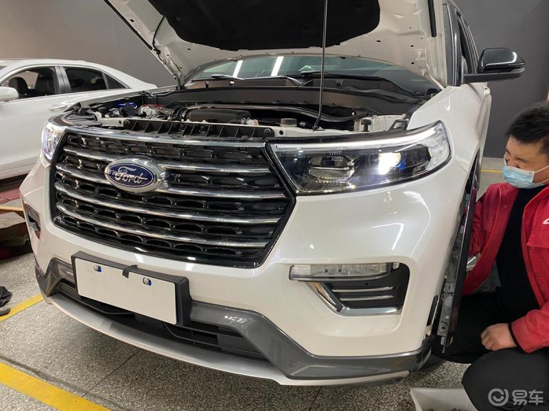 成都2020款福特探险者改车灯 全led改装升级恒威激光大灯实拍案例