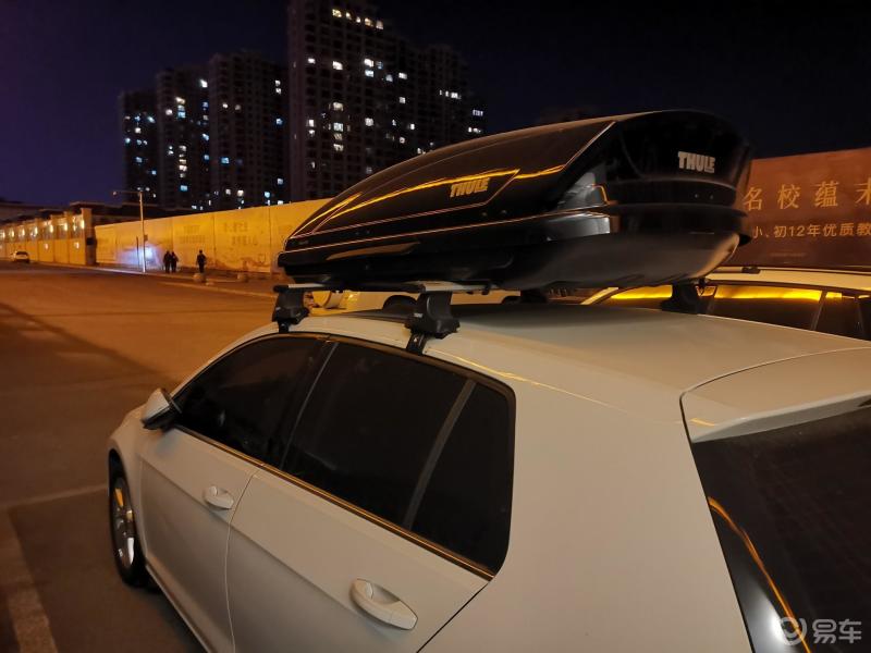 大众高尔夫车行李架行李箱自行车架对于高尔夫两厢车背一个行李箱会多