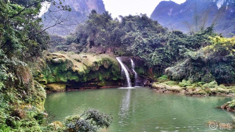 爱布瀑布群风景区位于广西靖西市东南部16公里属于化峒镇交通便利离