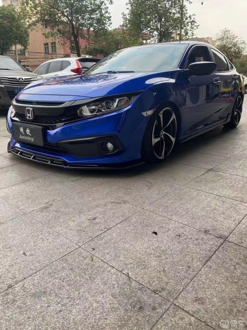 暗金蓝思域改18寸刀锋大轮毂这个颜值不要不要的简直太好看了改装深似