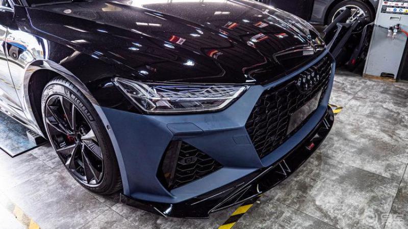 奥迪a7改装rs7包围后四出全车改色卡钳改色国产宏鑫锻造轮毂