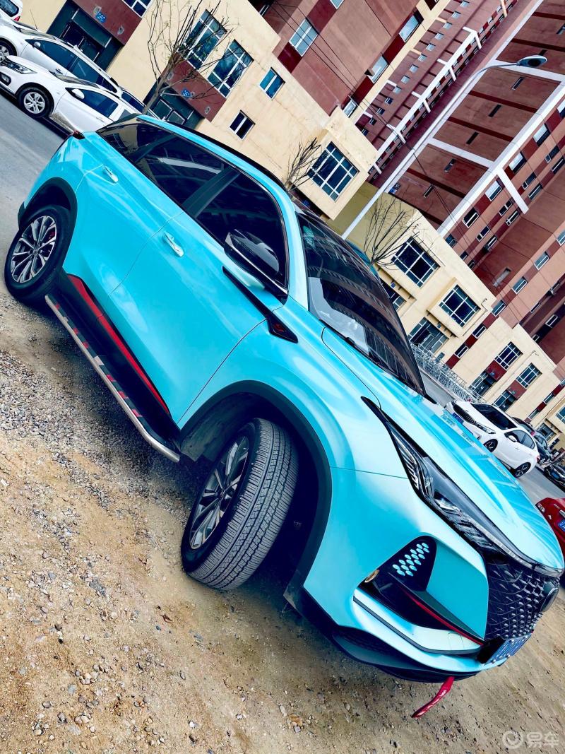 每日一帖#长安75plus改装案例,贴改色车衣"幻彩冰湖蓝"炎炎夏日,看到