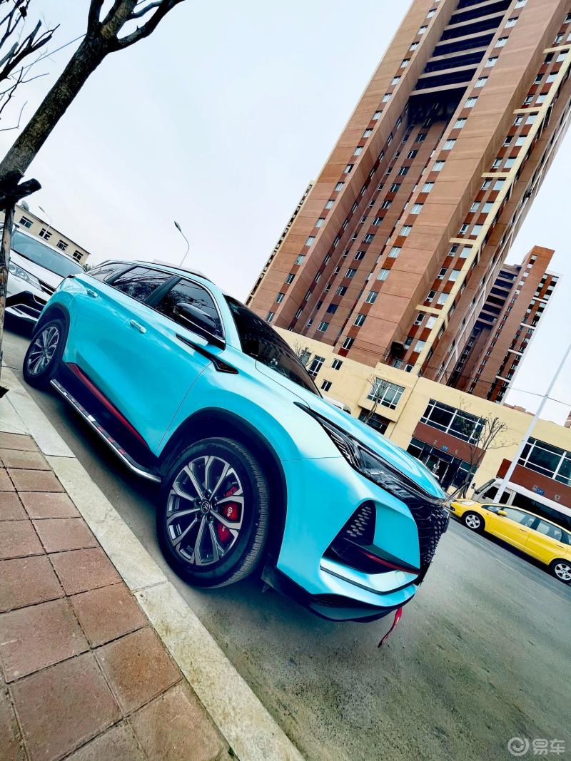 贴改色车衣"幻彩冰湖蓝"炎炎夏日,看到这个_长安cs75plus社区_易车