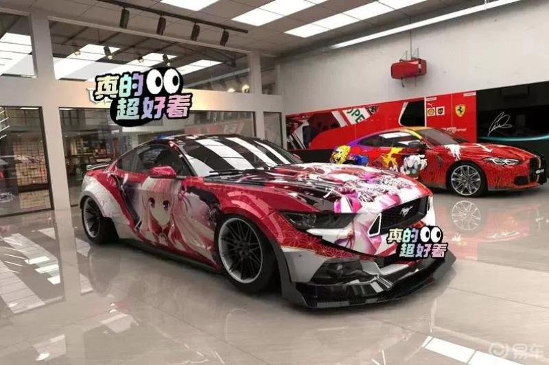 痛车文化之野马野马一直给人们一种硬汉的线条感觉gt更是典型的美国