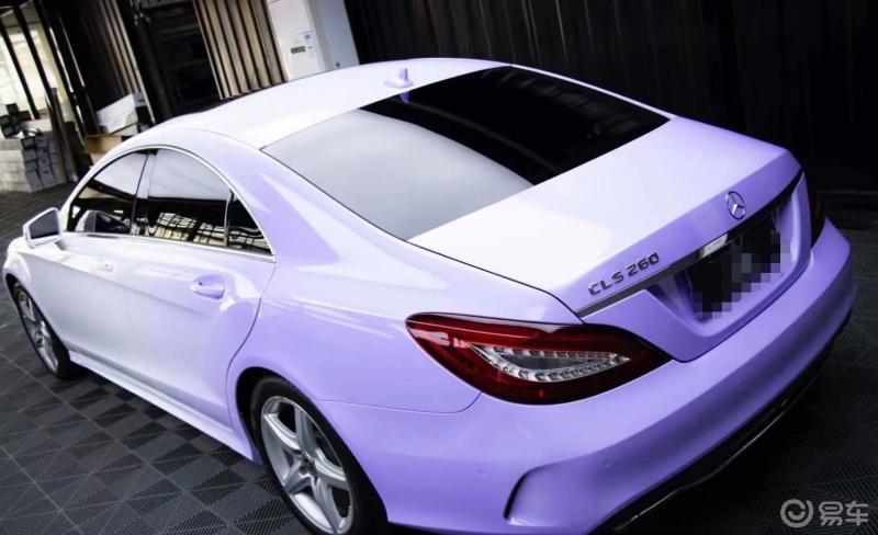 改色#奔驰cls改色白紫渐变分享!