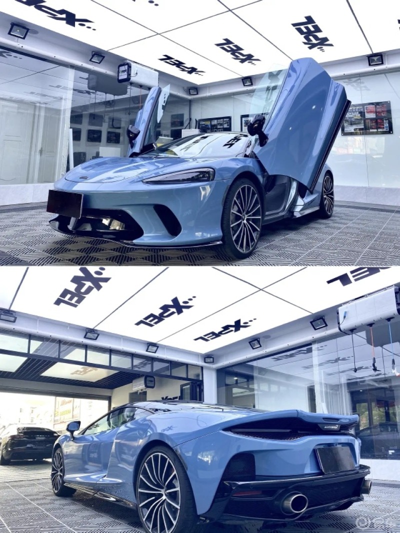 迈凯伦gt 改色风靡各地的瓷器蓝迈凯伦超跑的车型几乎是所有人梦寐以