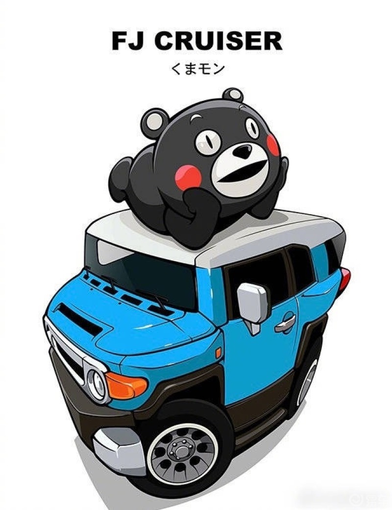 今日份小可爱的熊本熊汽车头像同时这里面的每一款丰田车的q版形象都