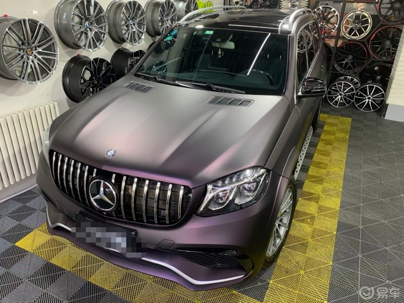 汽车生活#奔驰gl450改色黑幻紫分享一下.