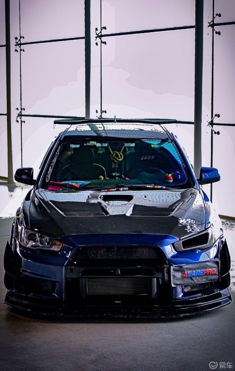 改装清单evo后宽体碳纤evo机盖独眼龙碳纤灯罩brembof5