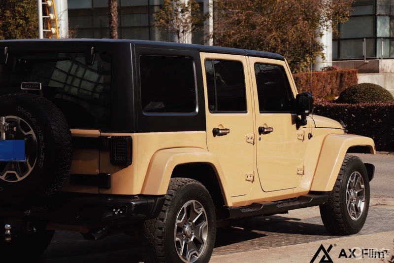 汽车改装# #男人梦想车# 吉普牧马人原厂沙漠黄改色鉴赏,满足你的