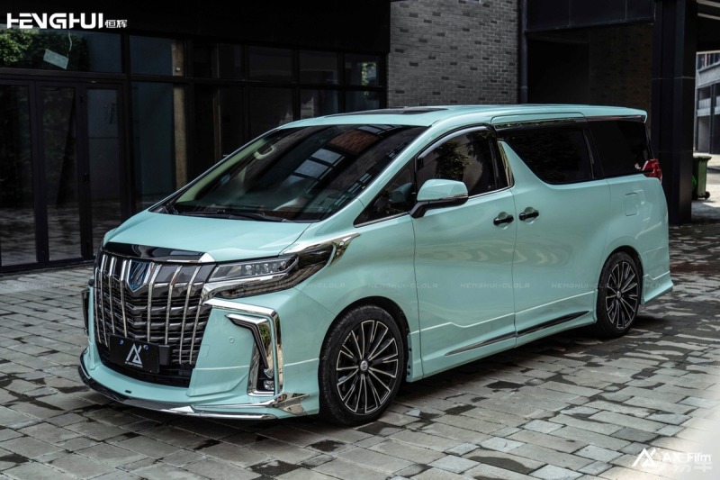 丰田埃尔法车身改色贴膜axfilm嵯峨绿鉴赏