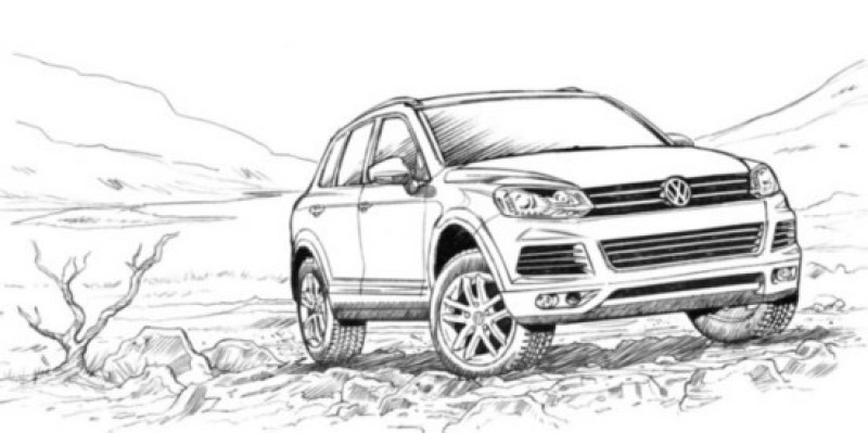 仔细描绘跑车的轮廓,包括所有必要的细节,例如水箱.