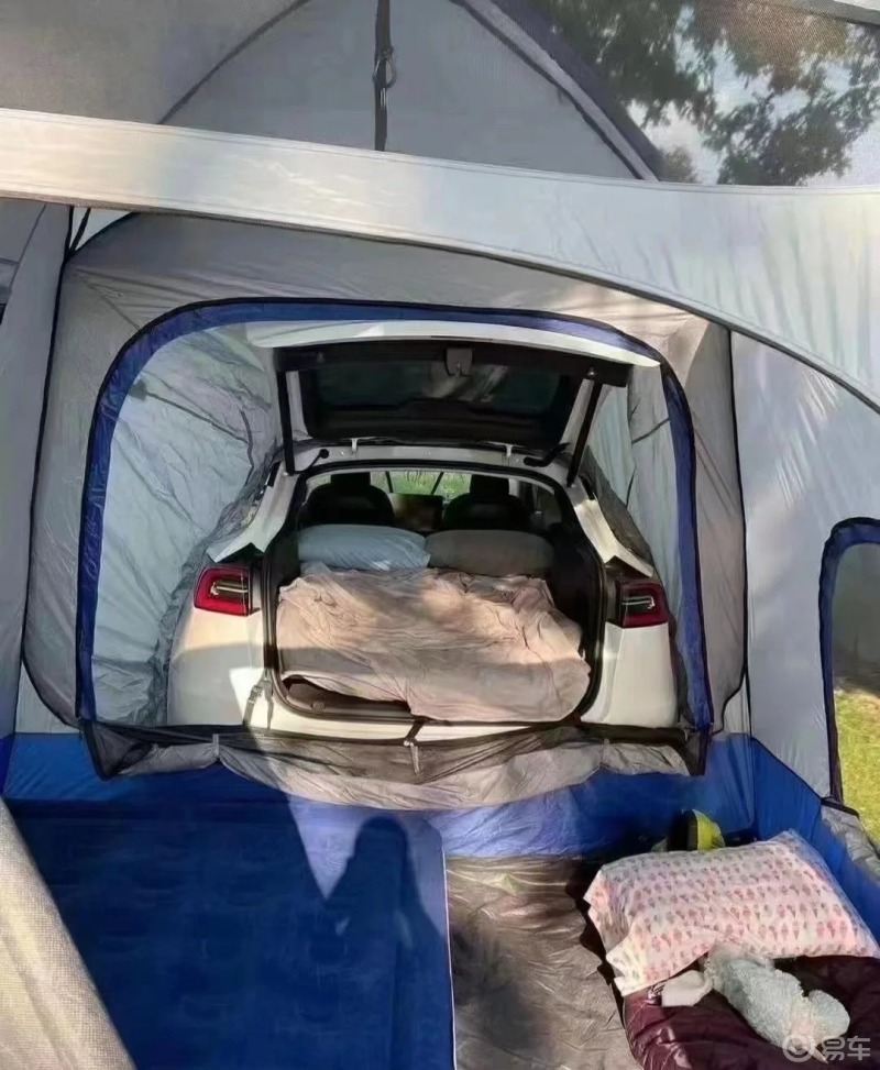 特斯拉model y露营冲冲冲