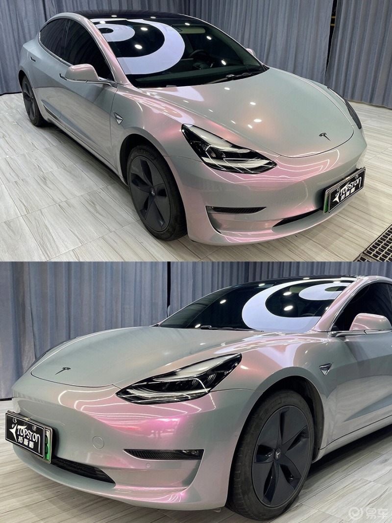 特斯拉毛豆3改色91浪漫的梦幻火山灰