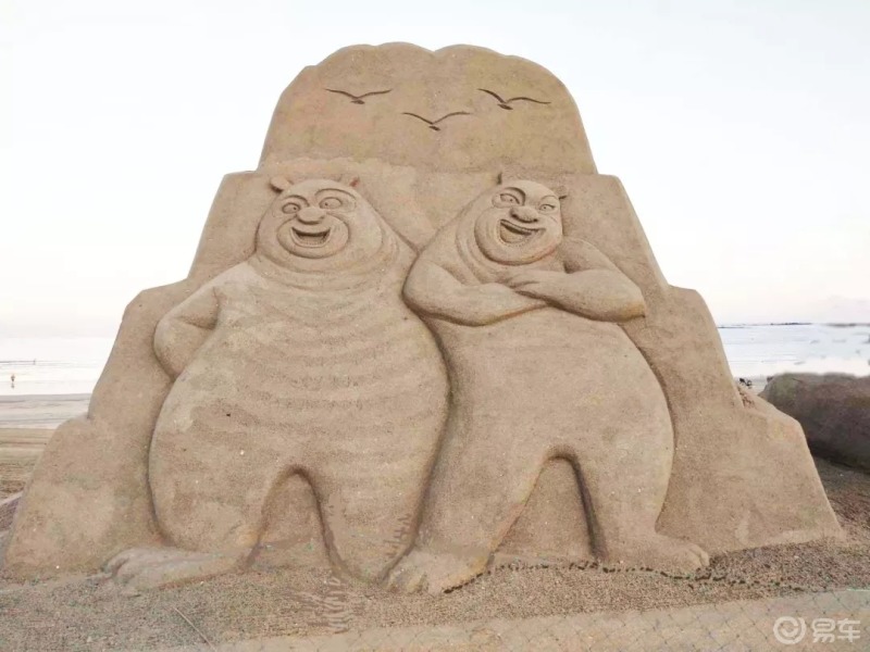 国庆赏秋,易起出发#银滩沙雕艺术节