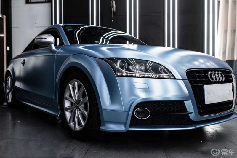 奥迪tt改色贴膜-电光金属迷雾蓝帅到没朋友!