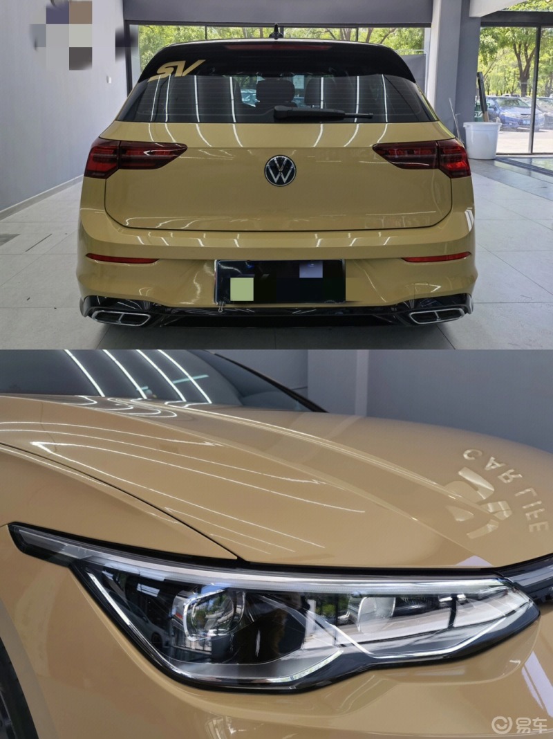 98沙漠黄大众高尔夫这情怀大了～贴膜改色969696