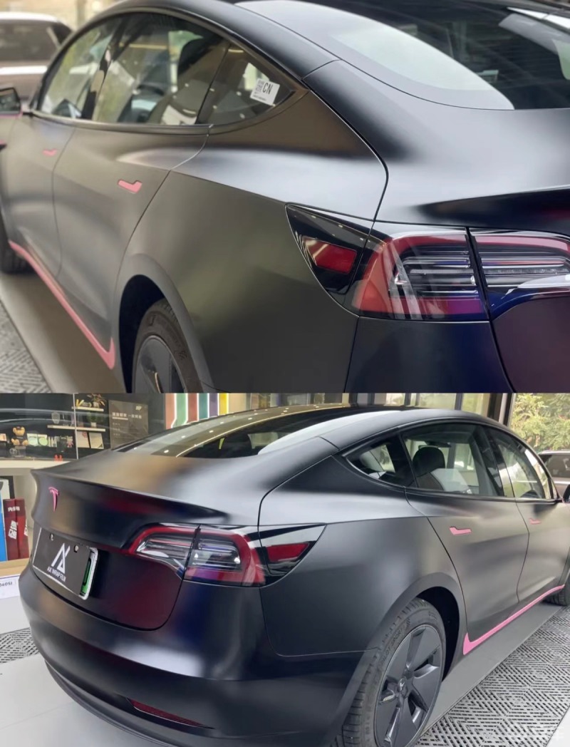 特斯拉改色磨砂黑 钻石金粉