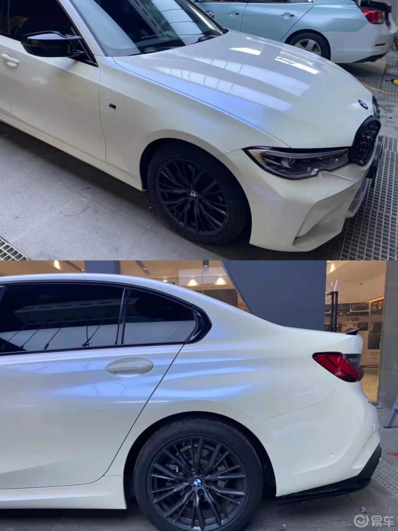 宝马3系改色珍珠白变蓝070707969696