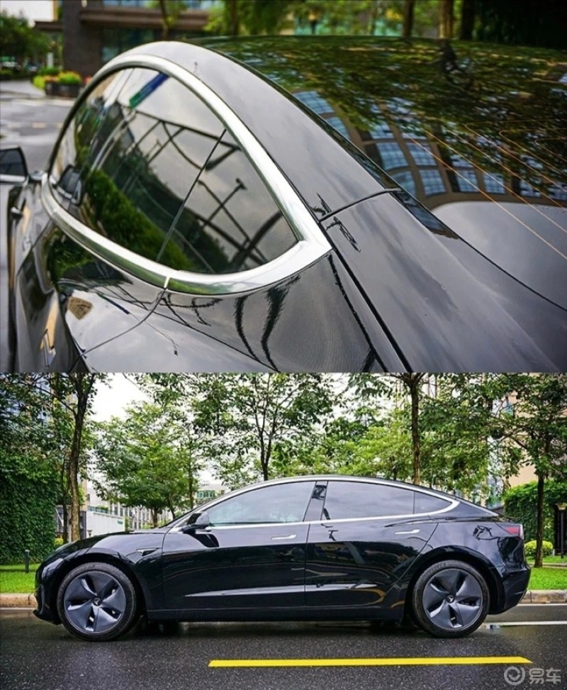 又黑又亮又保护/特斯拉model3亮黑隐形车衣93