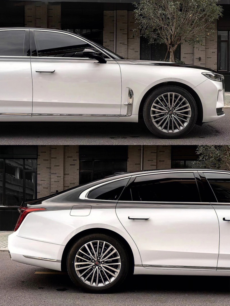 外观帅到想吹口哨了99红旗h9黑白双拼色