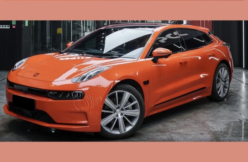 自带风景感,极氪001改色熔岩橙92