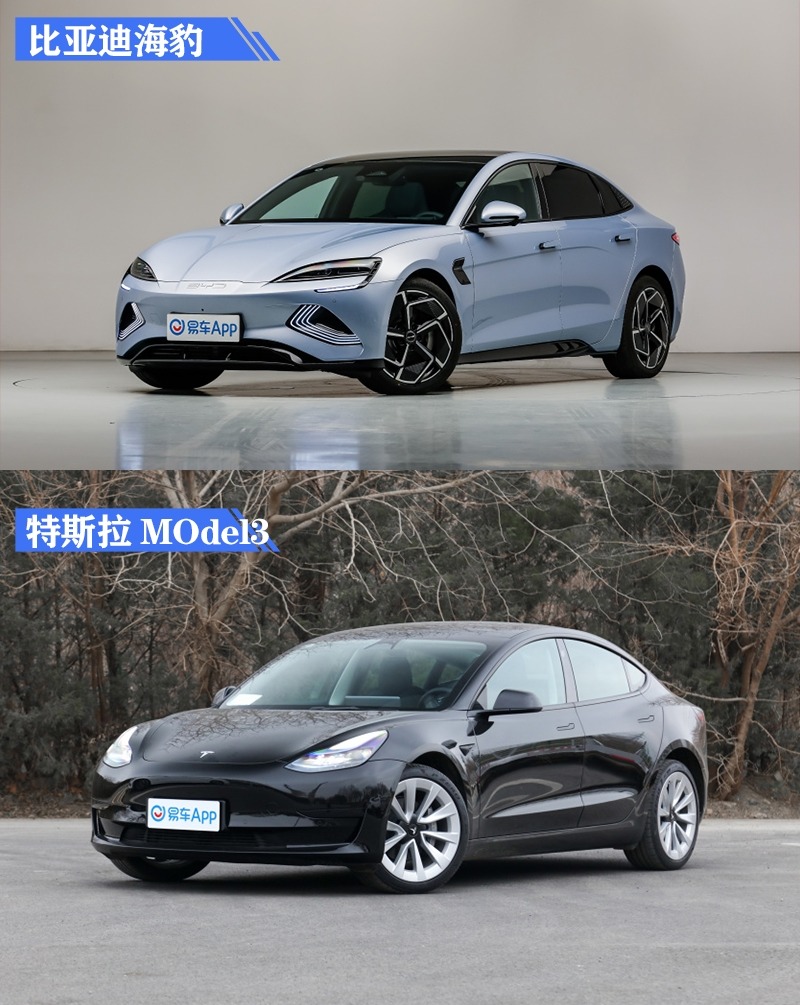 海豹对比特斯拉model 3
