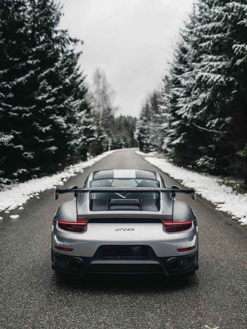 保时捷gt2rs gt银 雪地中的银骑士