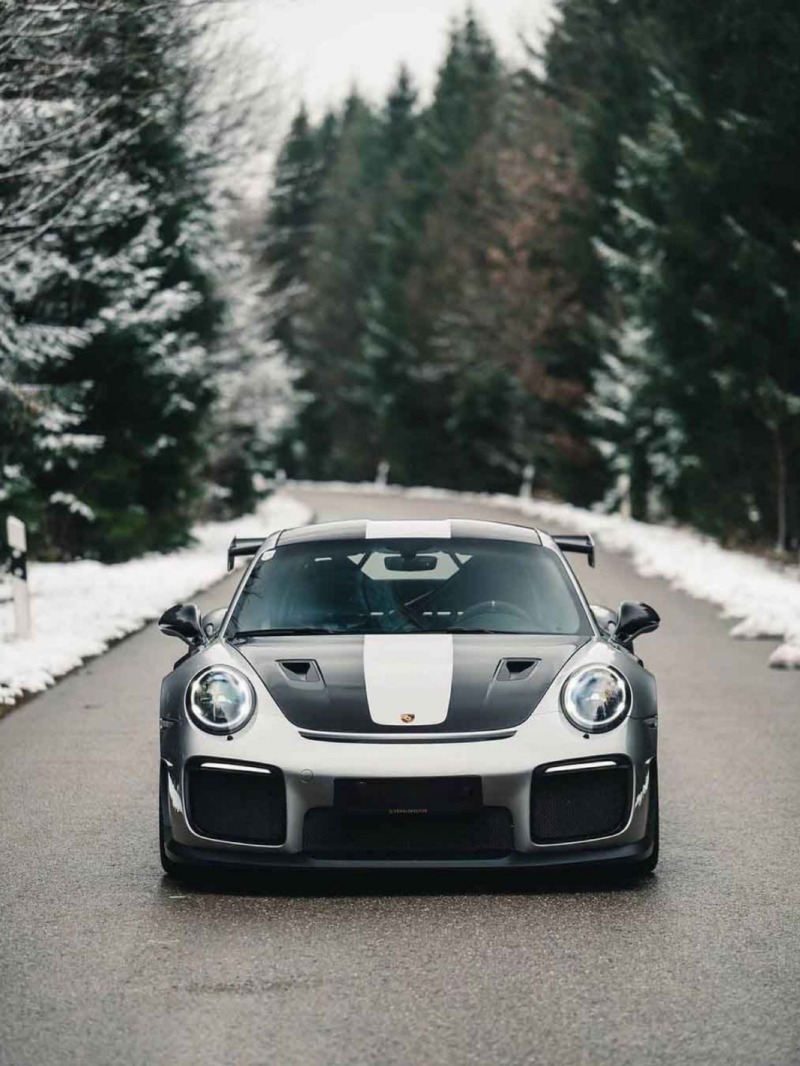 保时捷gt2rs gt银 雪地中的银骑士