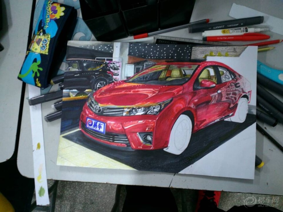 【我爱画丰田】红红火火卡罗拉