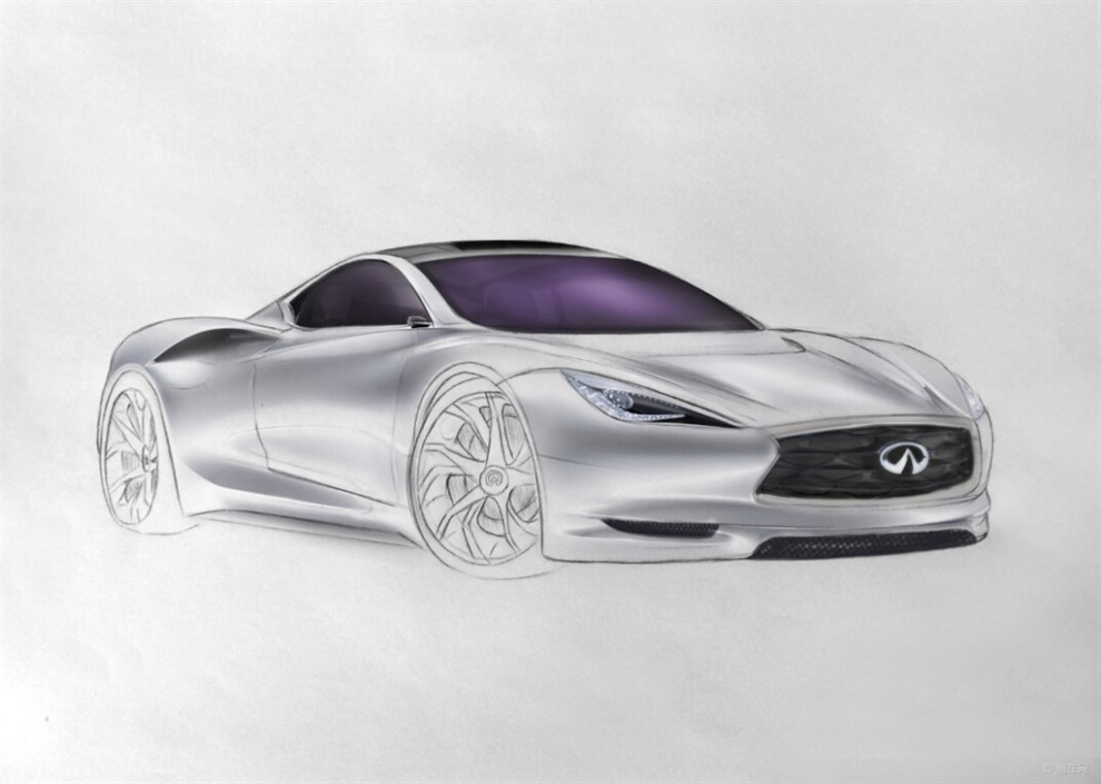 【我画新能源汽车】未来的英菲尼迪混动光环跑车