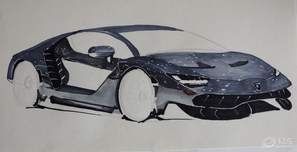 【猴版手绘】手绘汽车日内瓦车展新款兰博基尼centenar