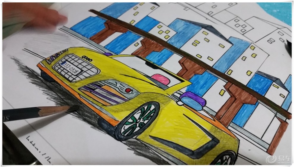 【【涂鸦大赛】新手乱弹之一简单的奥迪r8】_画汽车社区图片集锦_汽车