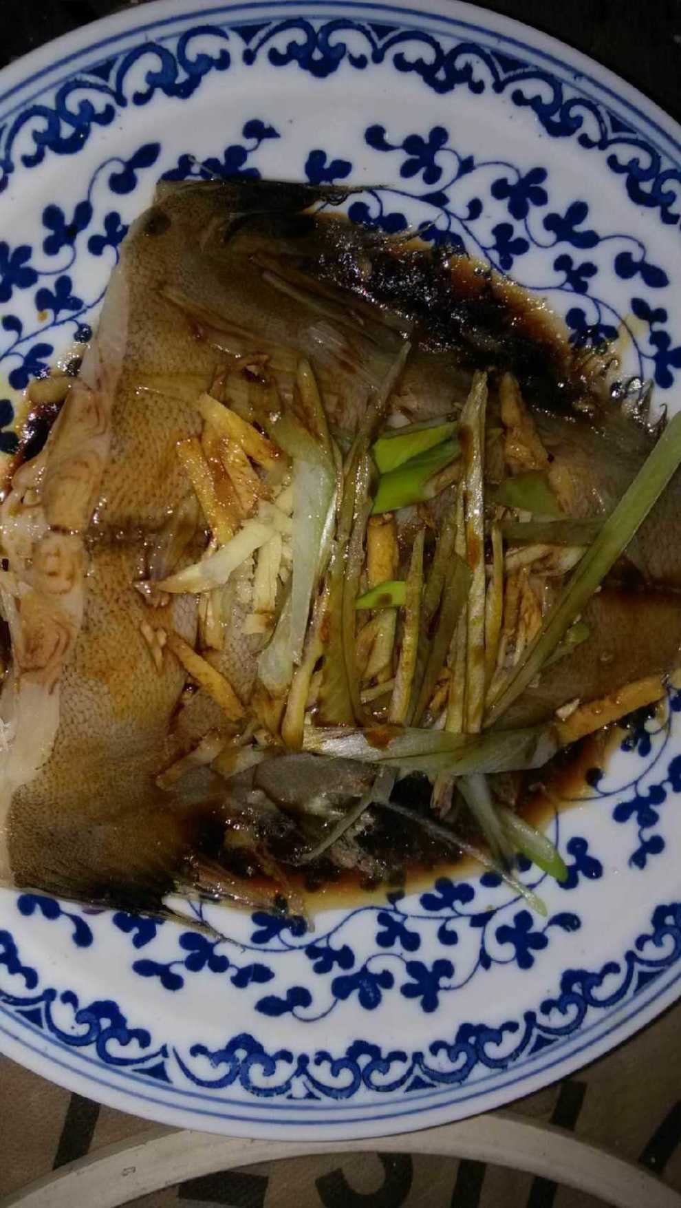 美食分享,清蒸蝶魚.