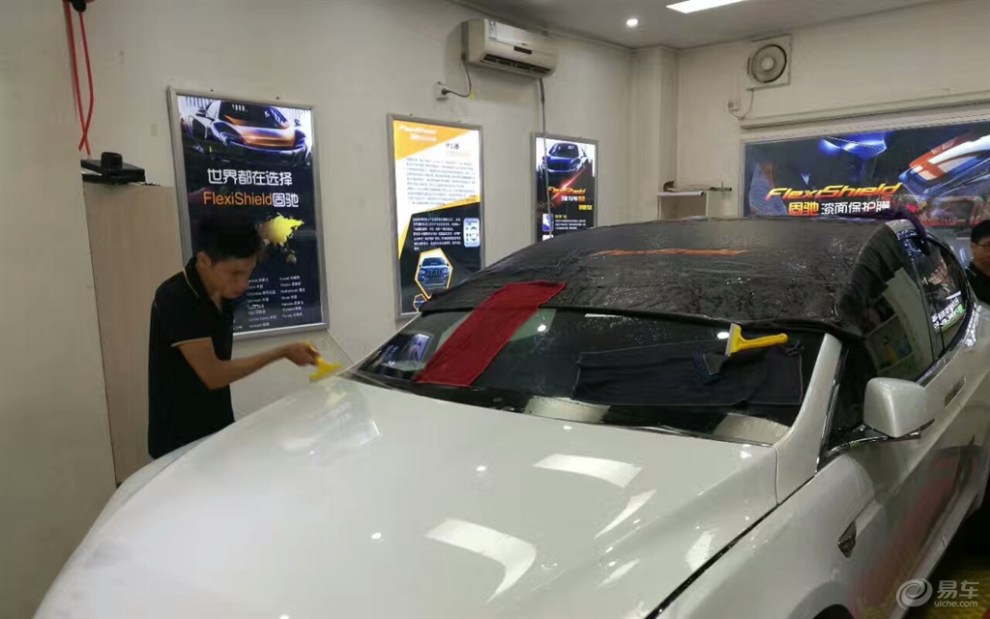 新车特斯拉model x -装贴-固驰-漆面保护膜-w系