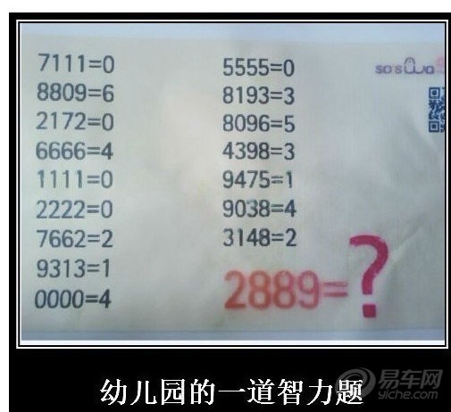 【转帖】一道幼儿园的智力题,你知道吗?