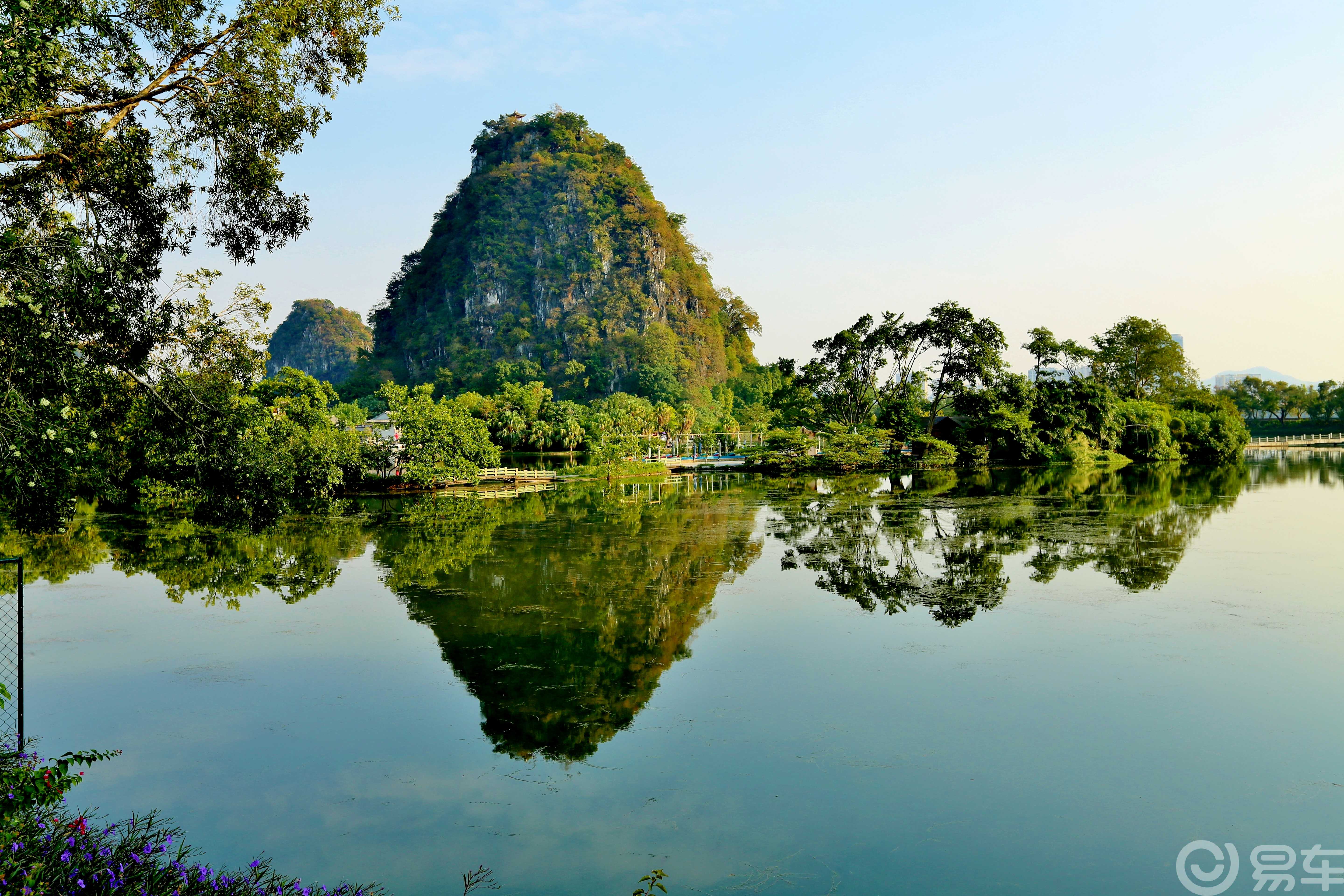 广东深度游1肇庆七星岩的湖光山色日落黄昏金色幽影