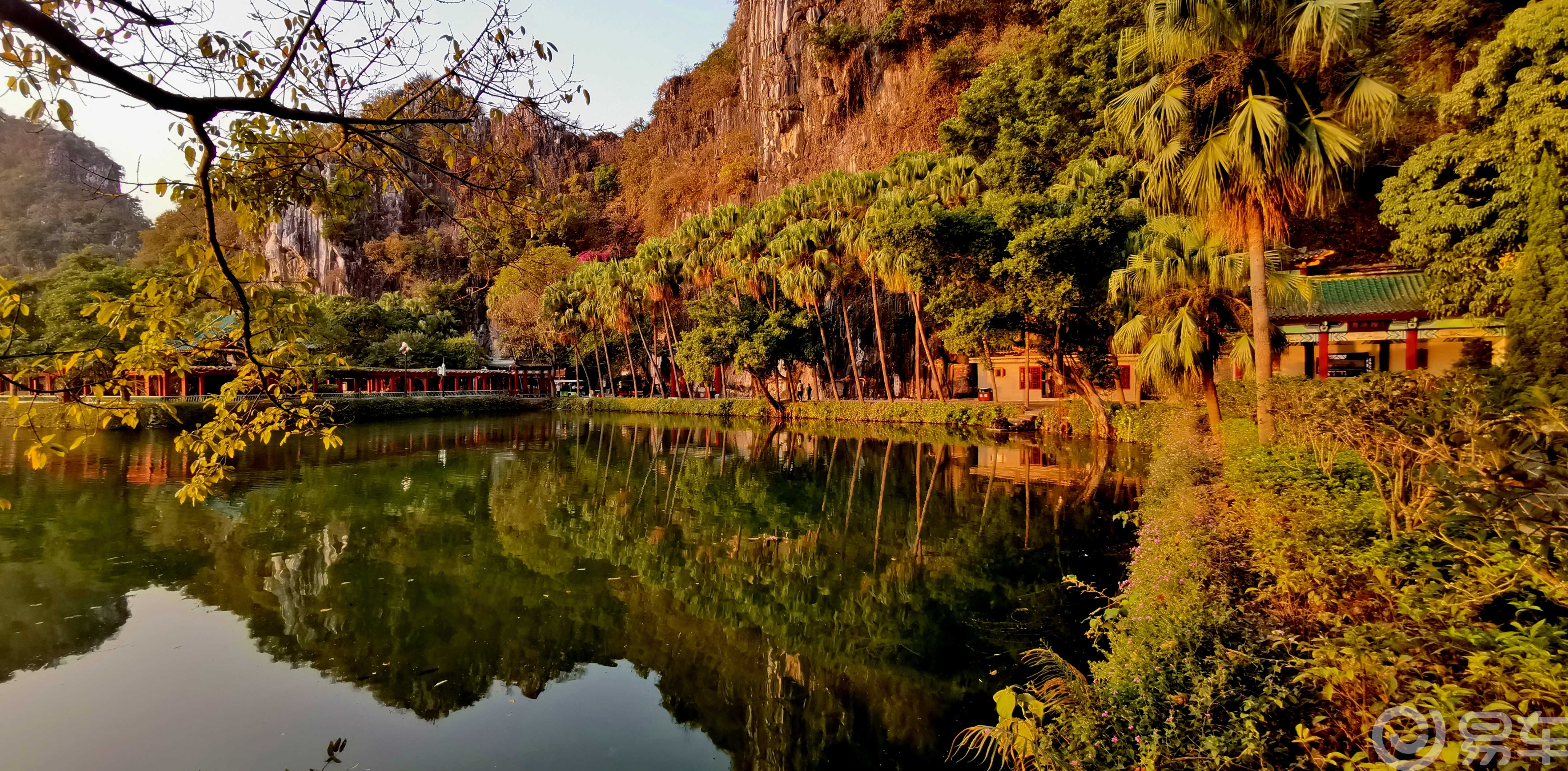广东深度游1肇庆七星岩的湖光山色日落黄昏金色幽影